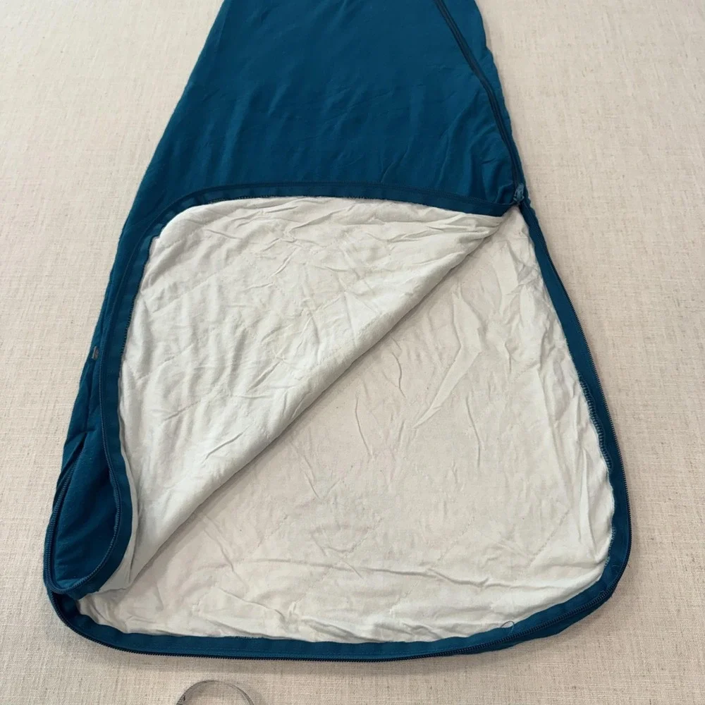 Kyte Baby Sleep Sack Gown Unisex Large Blue Teal Bamboo 1.0 Tog Zipper Wearable